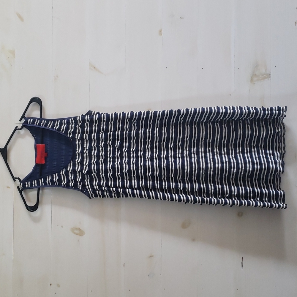Z Spoke Navy and white ruffle dress